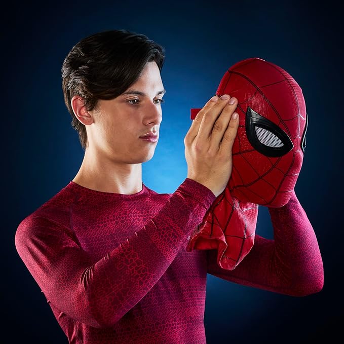 Spider-Man Marvel Legends Series Homecoming Electronic Expressive Mask, Premium Interactive Roleplay Gear for Adults