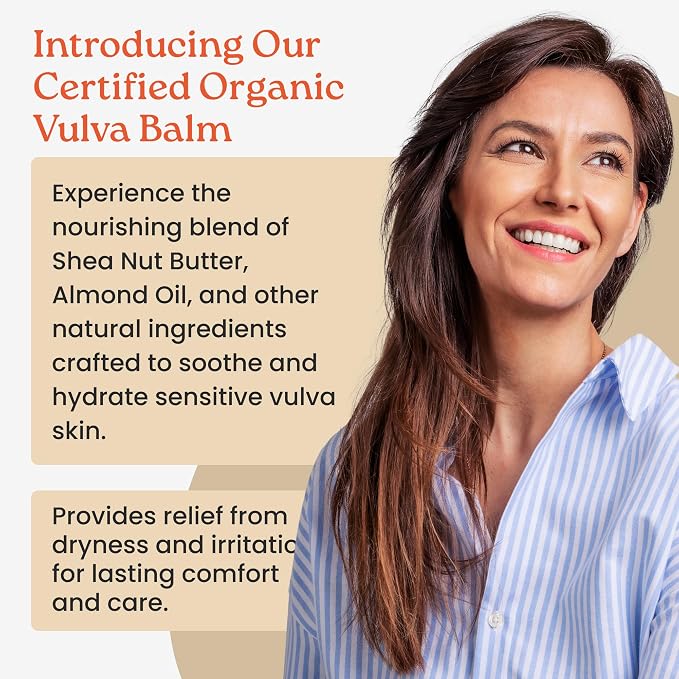 NewLife Naturals SheaCalm Vulva Balm – Certified Organic Vaginal Moisturizer & Vaginal Cream for Dryness – Estrogen-Free Vulva Moisture Support, Made in USA, 2oz