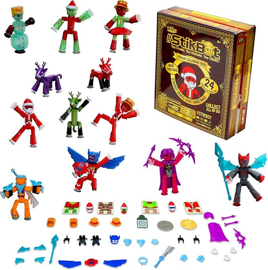 Zing Stikbot Advent Calendar Christmas Countdown Collectable Action Figures. "Hero Save Christmas" Includes Exclusive Stikbots, and Exclusive Collectors’ Items. Create Stop Motion Animation (Stikbot Advent Calendar 2025)