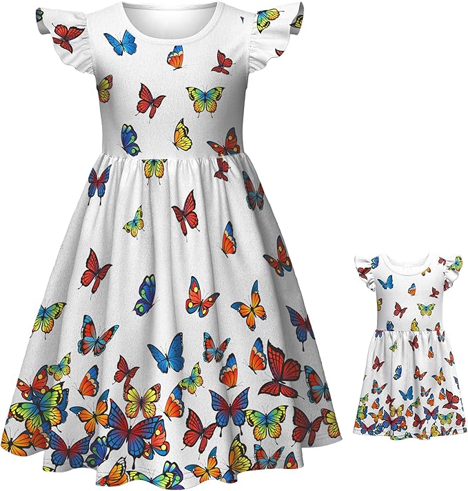 LQSZ Doll and Girl Matching Princess Dress Outfits for Girls and 18" Matching Doll and Girl Clothes