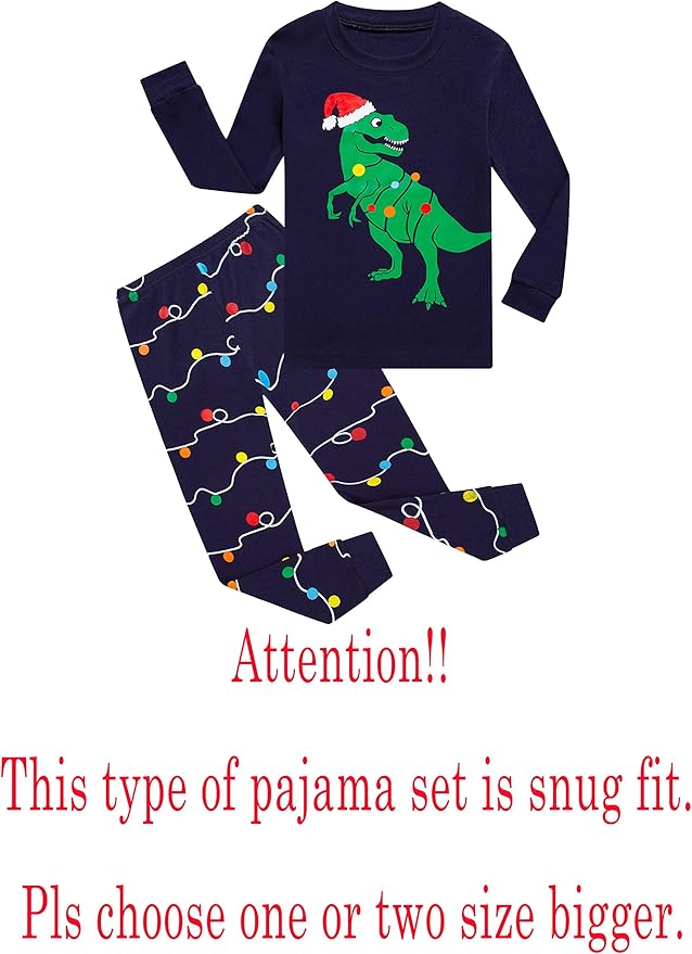 KikizYe Little Big Boys Girls Pajamas Set Kids PJs 100% Cotton Sleepwear