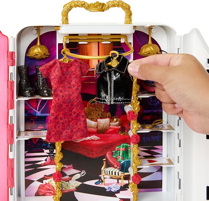 Mattel Disney Descendants: The Rise of Red Closet Playset with Exclusive Doll Clothes & Accessories, Red’s Rise & Rebel Toy Closet