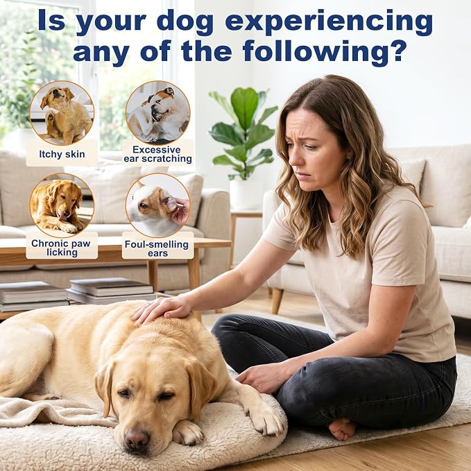 Petnanny Yeast Infection Support for Dogs, Natural Herbal Supplement Yeast Infection Drops with PAU d’Arco & Goldenseal, Supports Healthy Yeast Balance, Digestion & Immune Health, Bacon Flavor