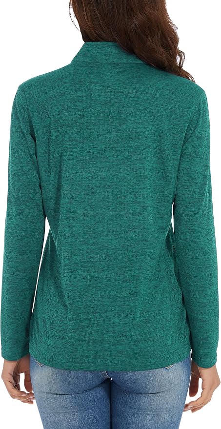 MAGCOMSEN Women's UPF 50+ Sun Shirts Long Sleeve 1/4 Zip Pullover Quick Dry Workout Hiking Tops Running Athletic Shirts