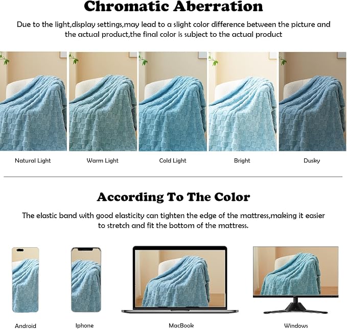 NEWCOSPLAY 3D Checkered Flannel Queen Blanket, Blue Checkered, 90"x90" | Super Soft Cute Lightweight Decorative Premium Silky Fleece Blanket for Couch Sofa Bed, Gift for Women Men, All Season Use