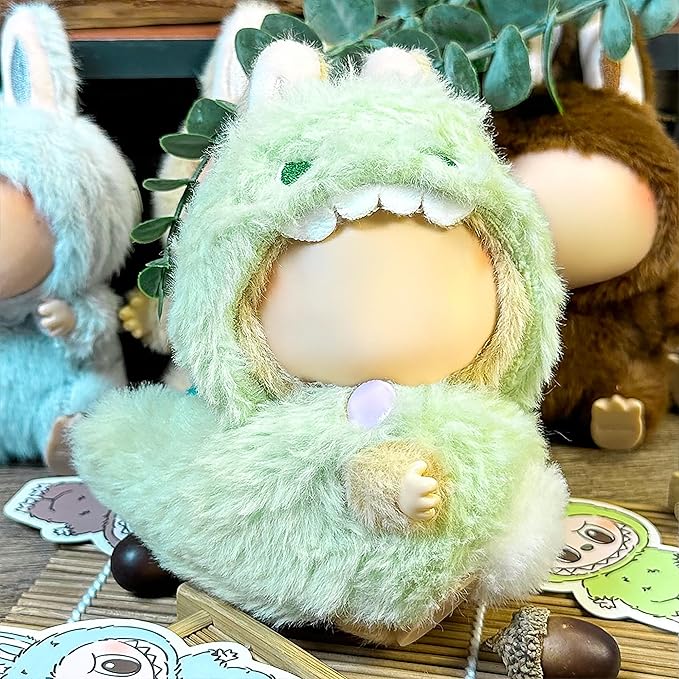 Clothes Fit for 17CM Doll, Fashion Doll Clothes Outfit Set Cute Theme Designer Toys Dress Accessories for Collector Fans Display (3D Green Dinosaur)