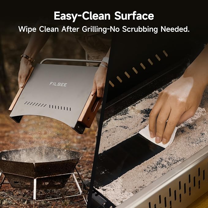 Portable BBQ Charcoal Grill, No Assembly Hibachi Grill for Camping | Height Adjustable 304 Stainless Steel Grate, Easy Clean Enamel Tray, Foldable Grill for Beach and Patio