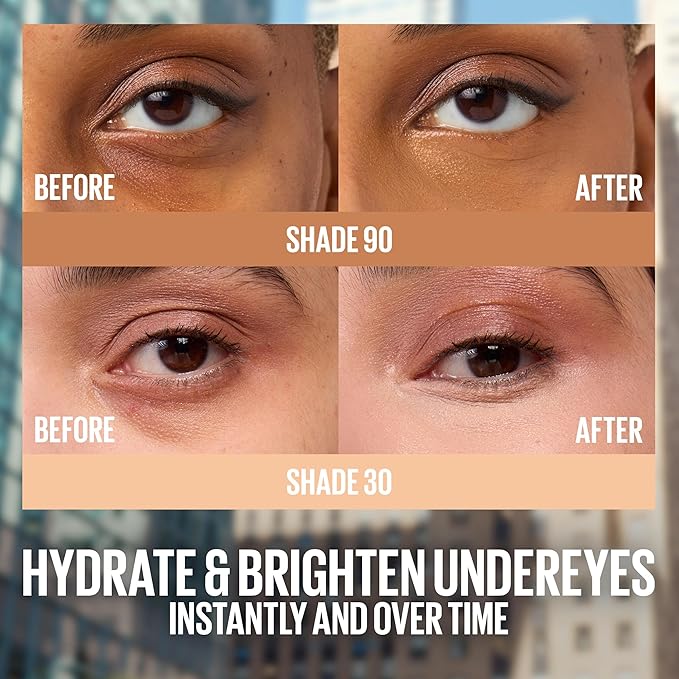 Maybelline Lifter Serum Concealer, Radiant Concealer with Full Coverage, Includes 2% Peptides + Caffeine to Hydrates & Brightens Under Eyes, 80, 1 Count