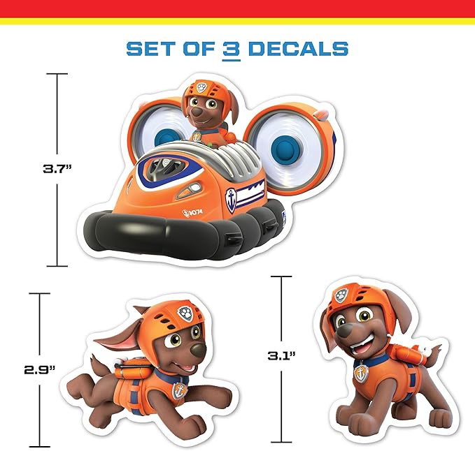 Paw Patrol Zuma Decals - Set of 3 Vinyl Stickers for Kids and Adults - Vinyl Decals for Laptop, Tumbler, Water Bottle, Vehicles - Nickelodeon Stickers