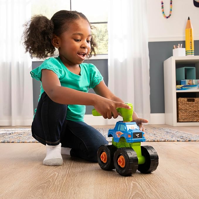 Build-A-Buddy Monster Truck - 2-in-1 Building Toys with Hand Ratchet for Take Apart Play - Toddler STEM Building Set - Construction Toy for Ages 18 Months and Up