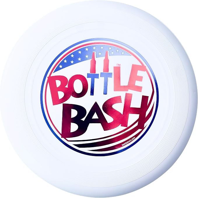 Bottle Bash Outdoor Flying Disc Game Set – Frisbee Toss Backyard and Beach Game for Family, Adult & Kids - Beersbee & Polish Horseshoes