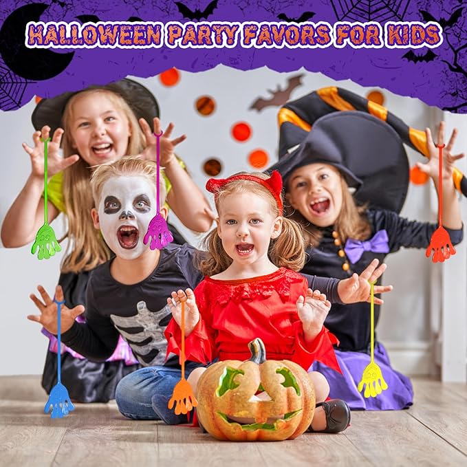 Sticky Hands Bulk 48 PCS Party Favors for Kids 4-8 8-12 Stretchy Sticky Hand Toy Halloween Goodie Bag Stuffers Fillers Mini Treasure Box Toys for Classroom Prizes Student Gifts Birthday Party Supplies