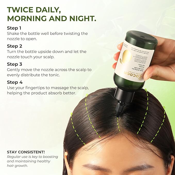 Cocoon Pomelo Oil Hair Tonic. 100% Vegan Scalp Serum Treatment for Thinning, Damaged & Breakage Hair | Soften, Reduce Hair Loss & Promote Hair Growth. 10.5 fl oz
