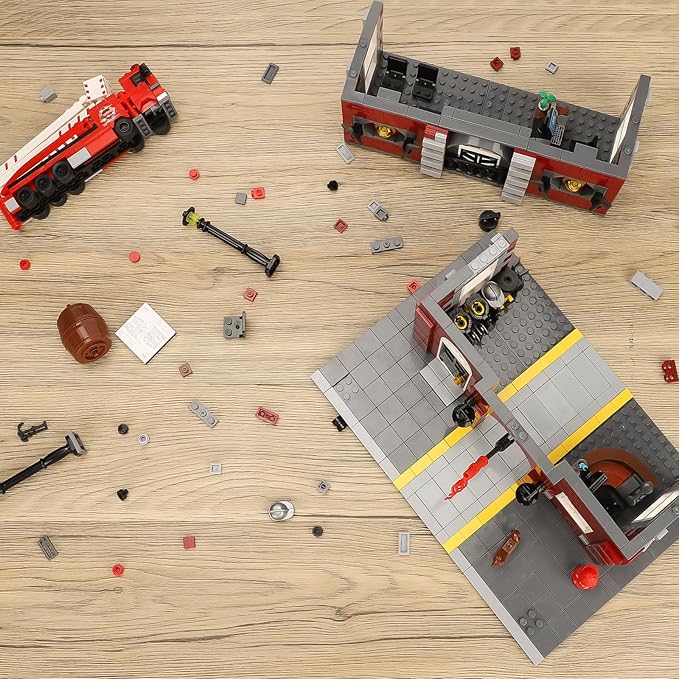 City Fire Rescue Building Set,Compatible with Lego Fire Truck Building Blocks,Birthday Gifts for Children and Adult (1823 PCS)