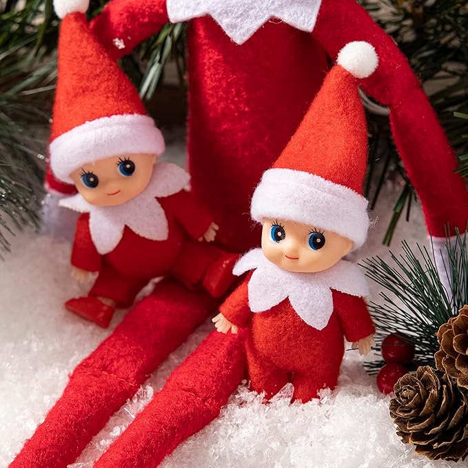 JOYIN 2 Pcs Christmas Elf Plush Doll Tiny Soft Plush Toy Doll Xmas Gift for Party Favors Party Supplies Christmas Decor, Xmas Gift