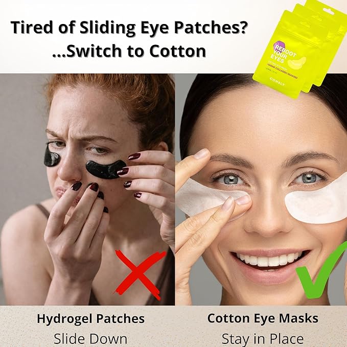 150 Pcs (5 Packs x 30) Marine Collagen & Seaweed Eye Masks – Fabric Under Eye Patches for Anti-Aging, Puffiness & Hydration