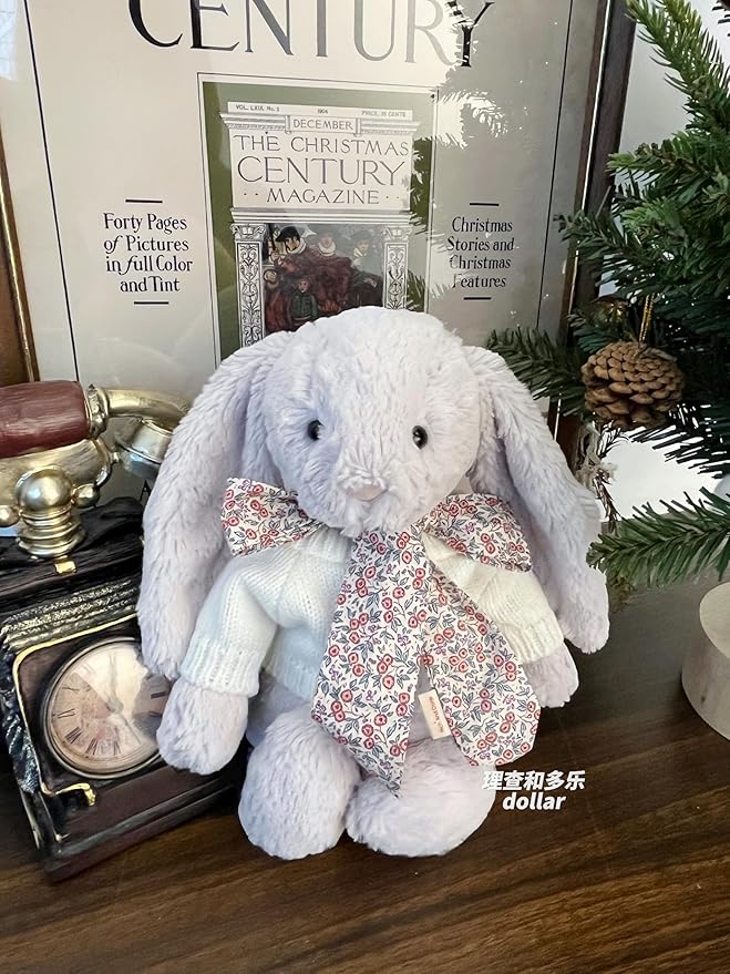 Clothes for Bashful Bunny and Bumbly Bear,10-12Inch Teddy Bear Clothes Cute Bow Ribbon, Clothes only Without Doll.(2pc Includes 1 Doll Sweater,1 Doll Ribbon)