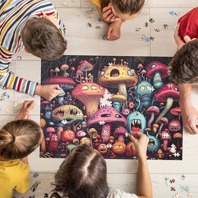 Jigsaw Puzzles for Adults 1000 Pieces, Funny and Colorful Puzzles, Challenging Puzzle Game for Family Friends Home Decor, 20x27 Inches, Dense Monsters-2