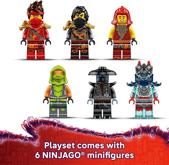 LEGO NINJAGO Ninja Combat Vehicle - 3 in 1 Building Toy - Dragons Rising Play Set for Boys & Girls, Ages 8+ - Model Building Kit for Kids W/6 Ninja Toy Minifigures - Gift Idea for Birthdays - 71844