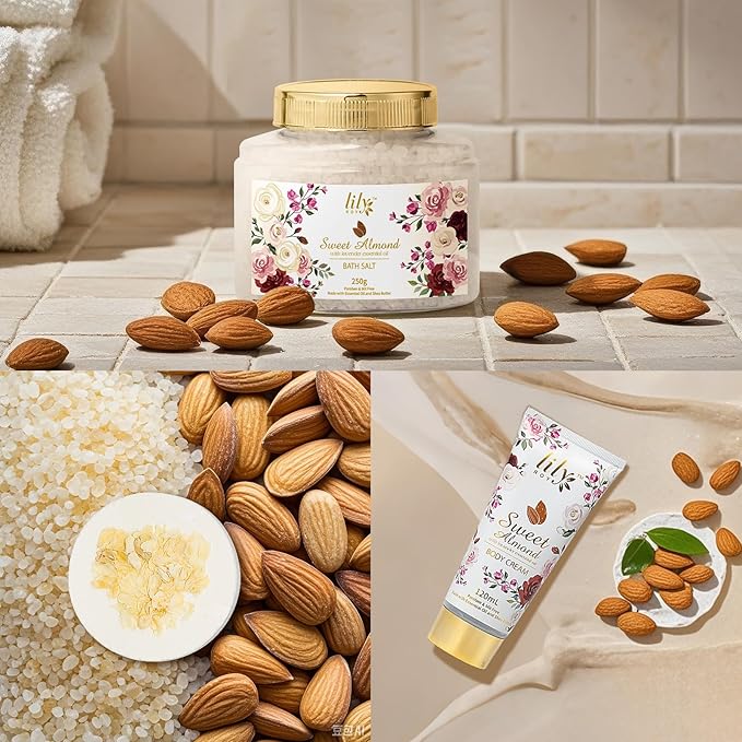 Mother's Day Gift Basket 17Piece Honey Almond Spa Gift Basket for Women Bath and Body Gift Basket Set Kit with Shower Gel | Christmas, Valentines Day Gifts for Women, Birthday Gifts for Her, Wife, Mom