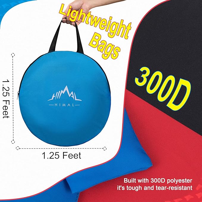Himal Collapsible Portable Corn Hole Boards with 8 Cornhole Bean Bags (3 x 2-feet)