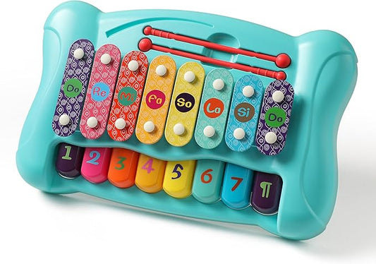 2-in-1 Baby Piano & Xylophone Toy for Toddlers 1-3, 8-Key Multicolor Musical Learning Instrument, Early Educational Gift for Infants Kids