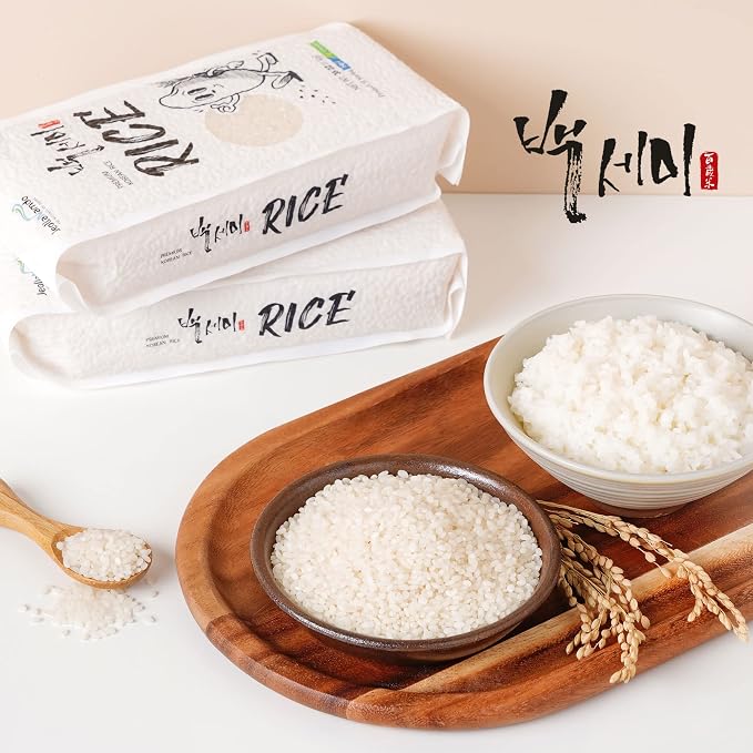 Premium Baekseami White Rice [ Korean Staple ] Fragrant and Firm Asian Rice, Fresh Vacuum Packed from Korea [ Jeollanamdo Foods ] 1kg