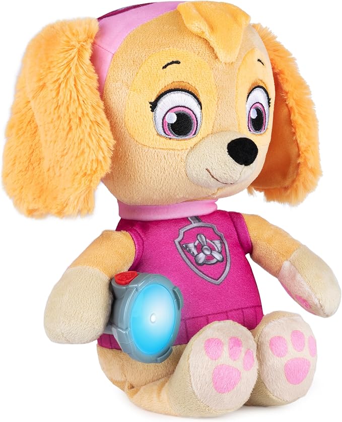 Paw Patrol, Snuggle Up Skye Plush with Flashlight and Sounds, for Kids Aged 3 and Up
