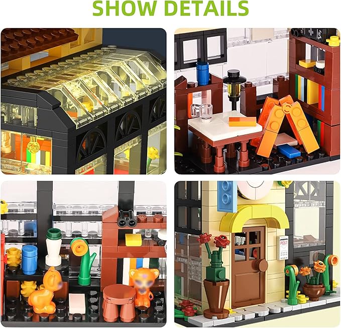 QLT Book Store Building Set,Friends House Create Elegance and Warmth Environment, Nice Gift with Beautiful Gift Box for Girls 6-12 and Building Blocks Lover (589 Pcs)