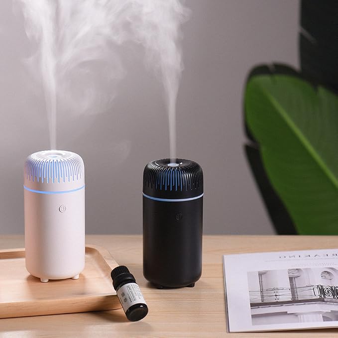 Car Diffuser Humidifier USB Aromatherapy Essential Oil Air Freshener USB Cool Mist Mini Portable Diffuser for Car Home Office Bedroom (White)