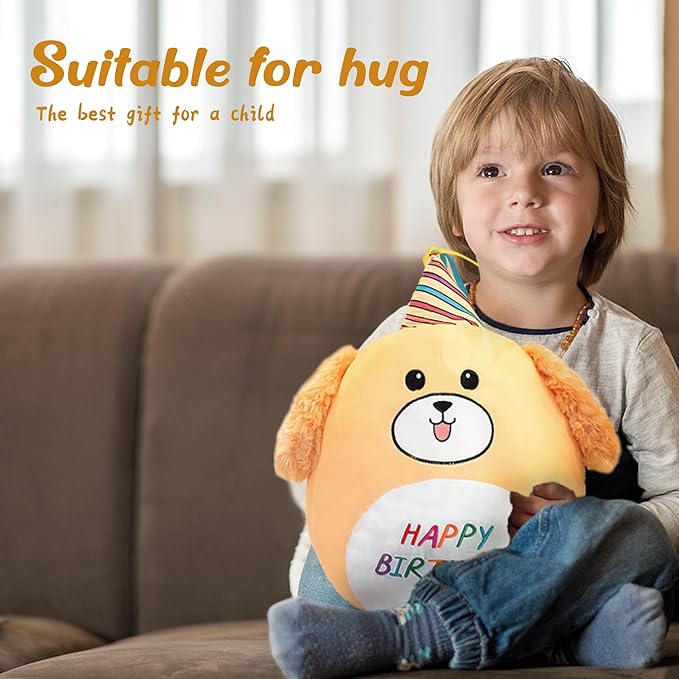 16.5” Birthday Dog Plush Pillow Toy Corgi Soft Stuffed Animal Plushies Cute Dog Birthday Decoration Large Birthday Gifts Happy Plush for Boys and Girls Toddlers
