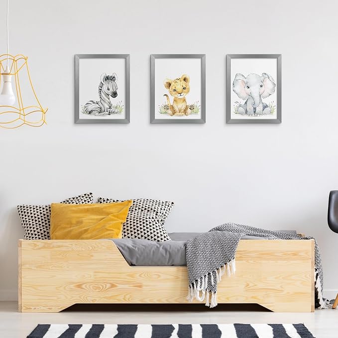 upsimples 8.5 By 11 Picture Frame, Display Pictures 6x8 with Mat or 8.5 x 11 Without, Wall Hanging Photo Frames, Metallic Gray, 1 Pack