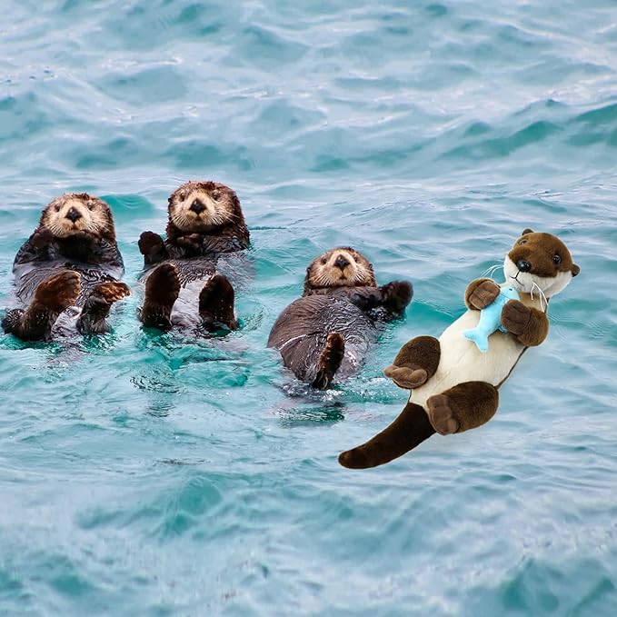 Sea Otter Stuffed Animals for Kids,Upward Posture Otter Ocean Cute Animal Plush Toy Birthday Gift for Boys Girl Children（Upward）