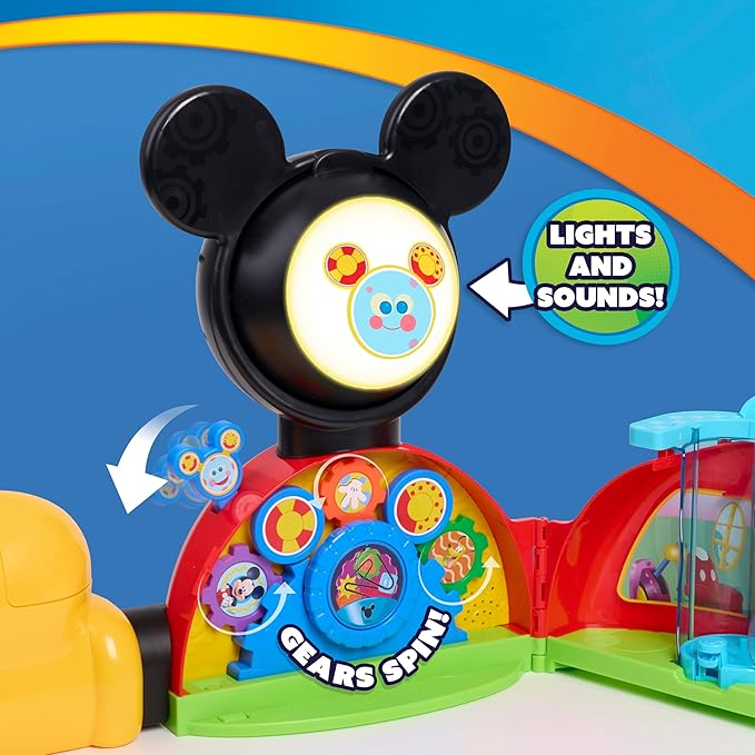 Disney Jr. Mickey Mouse Deluxe Clubhouse Playset,16-Piece Playset with Interactive Lights, Sounds & Elevator, Includes Mickey, Minnie & Donald Figures, Ages 3 and Up