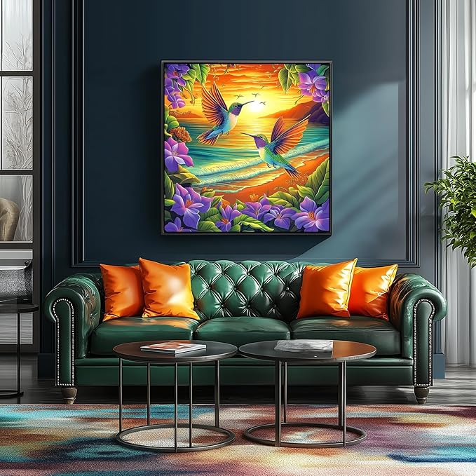 500 Piece Jigsaw Puzzle for Adults – Hummingbirds & Beach Flower Design - Challenging Unique Puzzle - 20x20 Inches - Perfect for Family Fun