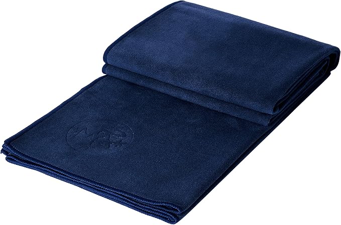 Manduka Yogitoes Hot Yoga Mat Towel - 71" | Moisture Activated Grip | Patented Silicone Nubs | Highly Absorbent, Durable & Easy Care | Made from Recycled Materials | 71 x 24 Inches | Midnight