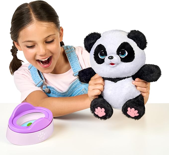 Little Live Pets My Baby Talking Panda ChuChu, Cuddly Panda Toy Plush with 50+ Sounds, Potty Dance, Kick, Feed, Kids Interactive Animal Toys Ages 4+