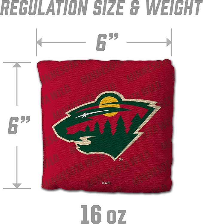 YouTheFan Officially-Licensed NHL Set of 4 Cornhole Bags - All Weather Regulation 6” x 6” Size - 16oz Weight - Designed in USA