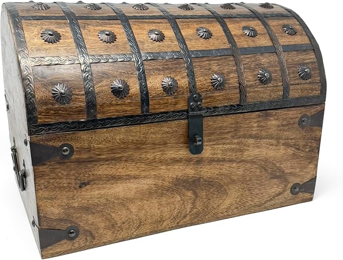 Treasure Chest Keepsake and Decorative Wood Box - Storage Box (XXX-Large 16x11x11)
