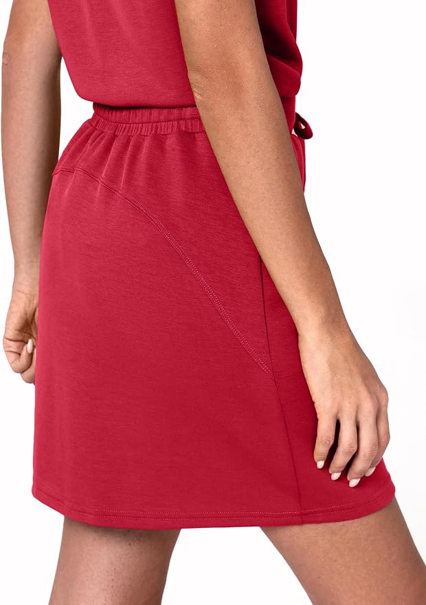 Casly Lamiit Womens Two Piece Skirt Sets Casual Cap Sleeve Lapel V Neck Tops Summer Travel Outfits Short Tennis Skort Set