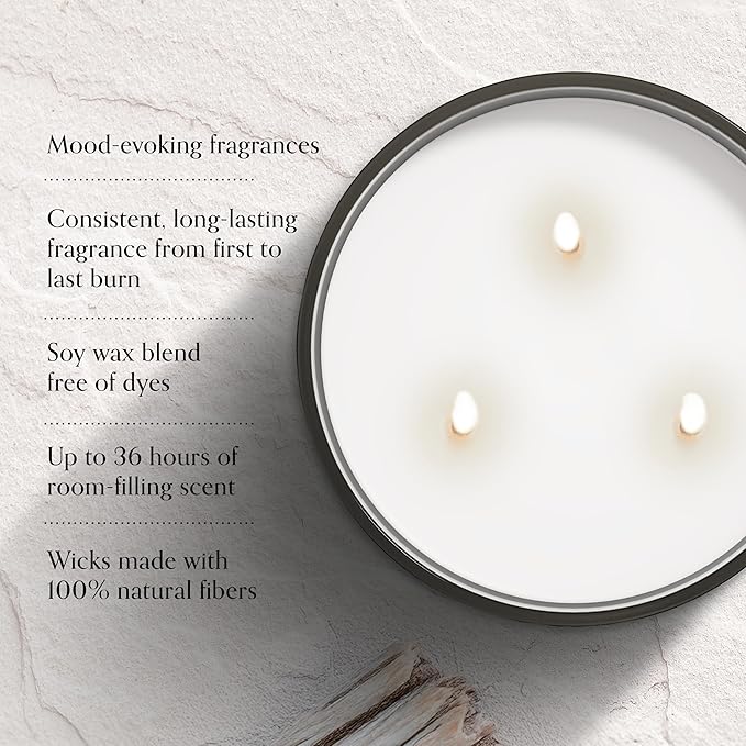 Chesapeake Bay, 14.5oz Ocean Blossom Scented Candle, Mood Evoking Fragrance, Sea Glass-Inspired Jar, Premium Soy Blend Wax with Essential Oils, Coastal Fragrance for Home Décor or Gifting