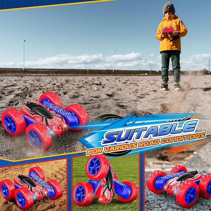 Toys for Boys 4-6,360° Rotating 2.4GHz Fast Stunt Rechargeable 4WD Remote Control Car Boy Toys for Age 4-6 5-7 6-8,Outdoor Toy RC Car Gifts for Birthday Chritmas Halloween Easter Boys Girls
