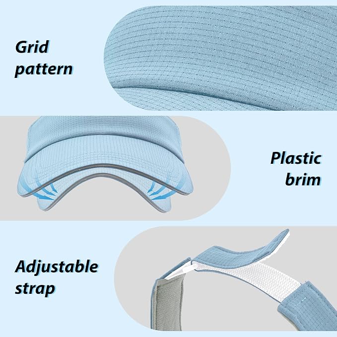 Sukeen Women's Adjustable Fit Runners Lightweight Comfort Performance Visor, Sports Sun Visor One Size Fits Most