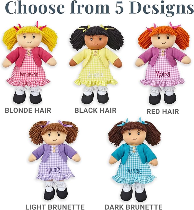 Let's Make Memories Personalized Rag Doll - Mini-Me Doll - Doll for Girls - Toy for Girls - Red Hair