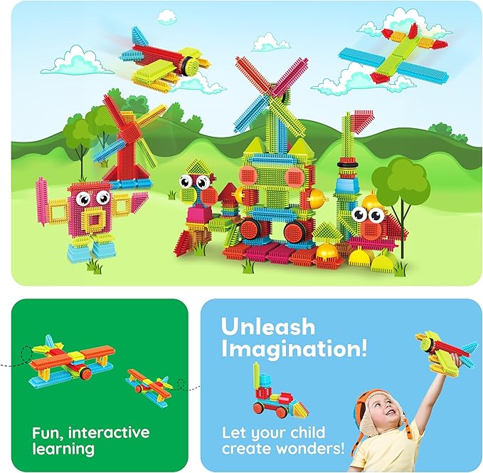 Picasso Toys112pcs Hedgehog Blocks STEM Building Tiles Set Construction Learning Toy Stacking Interlock Block, Creativity Beyond Imagination, Inspirational, Recreational, Educational PTB112