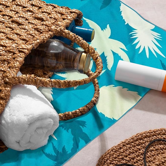 Gogreen Quick Dry Sand Free Beach Towel for Travel Pool Lightweight 71x32 in Absorbent Microfiber Oversized Towels Yoga Bath Camping Sport - Stylish Unique Gift - Sea Turtle