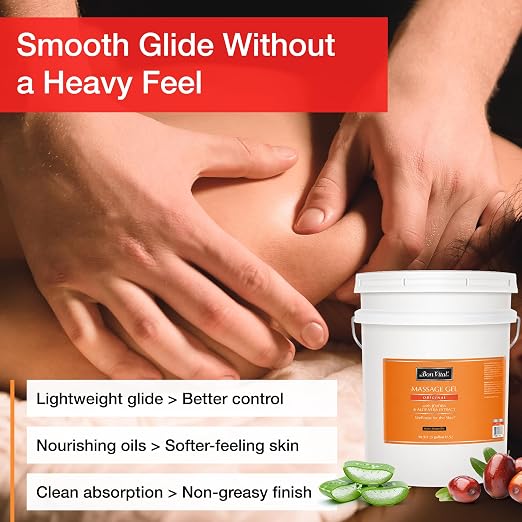 Bon Vital' Original Massage Gel, 5 Gallon Pail, Hypoallergenic & Paraben-Free, Professional Massage Gel, Hydrating Massage Cream Alternative for Dry Skin and Sensitive Skin