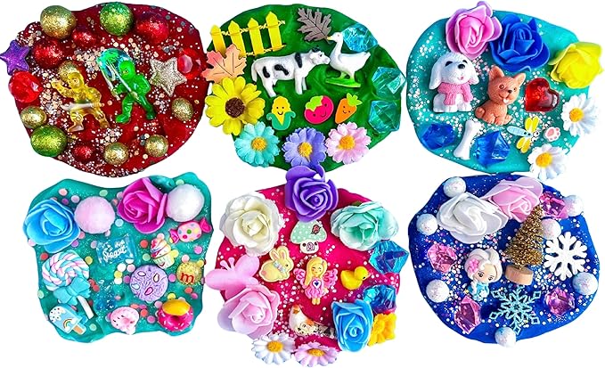 MAGIC Play dough Jars, Play dough kit,Kids Party Favors, Goodie Bags,Birthday Party Favors, Playdoh, Birthday gift for kids, girls boys gift (Elsa/Frozen)