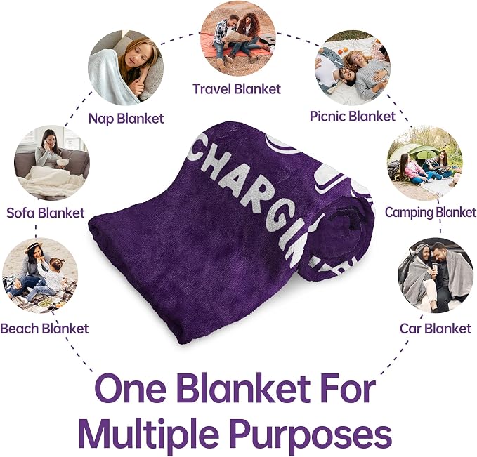 Leebbsin Funny Gifts for Mom, Birthday Gifts for Mom from Daughter Son | Mom is Charging Sloth Blanket, 60" x 80", Purple, Mom Gift for Christmas Mothers Day, Soft Sloth Throws Blanket for Mother