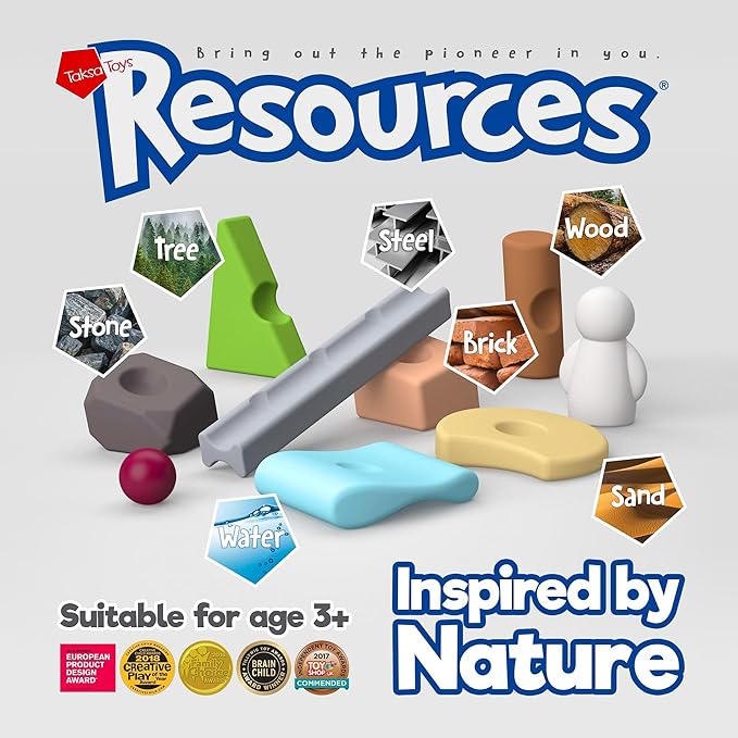 Taksa Toys Nature-Inspired Unique Reggio Emilia Learning Toys, Preschool Resources for Fine Motor Skills, Educational Building Blocks for Kids, Montessori Toys for 4 5 6 7+ Ages, Expert Pack 144 Pcs